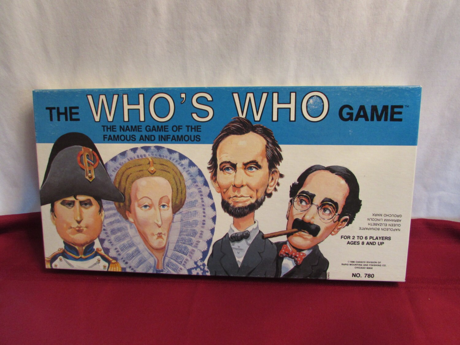 WHOS WHO GAME Cadaco 1986 The Name Game of the Famous and WHOS WHO GAME Cadaco 1986 The Name Game of the Famous and