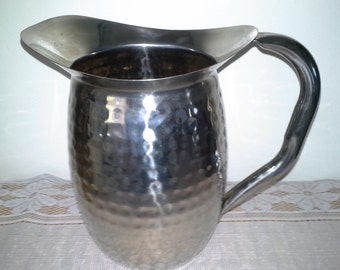 aluminum pitcher hammered shiny