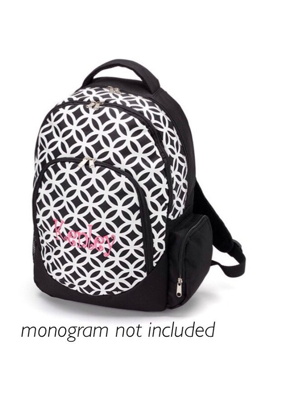 Black Backpack Book bag Embroidery Blank Black by CentralBoutique