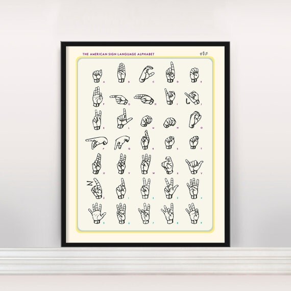 Sign Language Alphabet Poster Sign Language Art Language