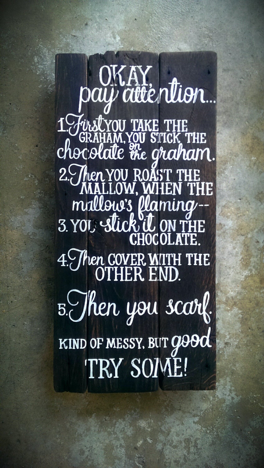 SANDLOT s'mores quote...CUSTOM quote handpainted by