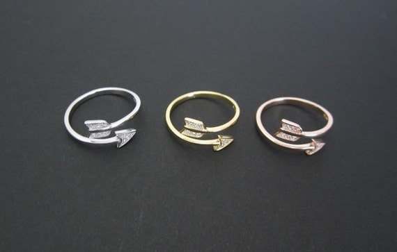 Sterling Silver Arrow Ring Dainty Stackable Arrow Ring