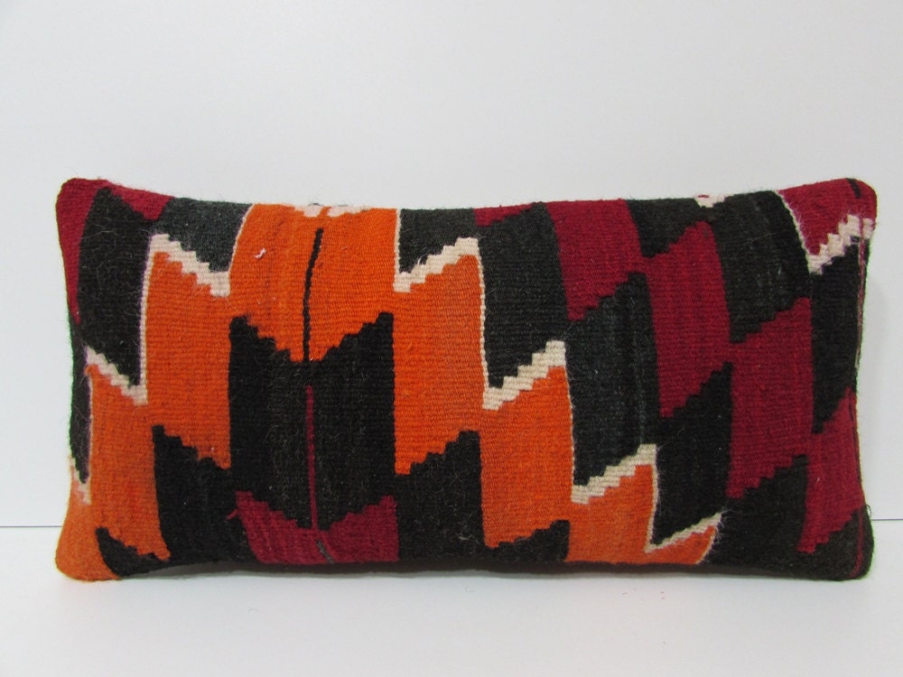 red pillow cover black pillow case orange cushion cover zig