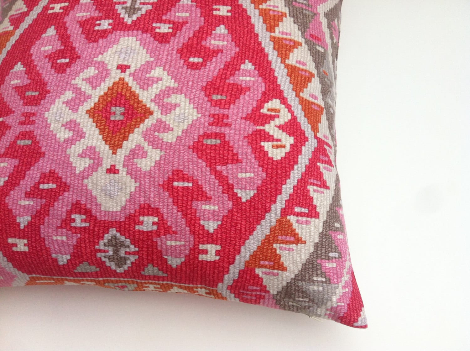 One PRINTED Aztec Sunset Pink Decorative Zipper Pillow Cover