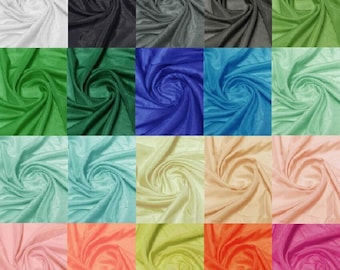 Many Colors Choices Top Quailiy Natural Silk Cotton Blend Solid Color Fabric Fabric by the Yard 18 Colors 9mumi Width 53"