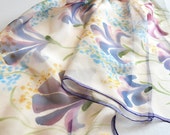 Hand painted silk scarf pastel flower meadow. Scarf for women, painted scarves, pastel scarf. Elegant scarf. Mothers day gift. Ready to ship Hand painted silk scarf pastel flower meadow. Scarf for women, painted scarves, pastel scarf. Elegant scarf. Mothers day gift. Ready to ship