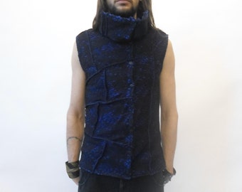 Futuristic / rave / sci-fi waistcoat / vest with high collar