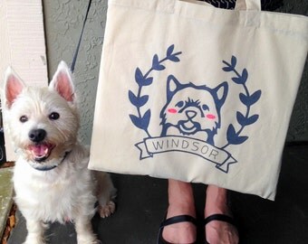 Custom Pet Tote Bag - Personalized Pet Tote Bag - Custom Pet Portrait - Custom Portraits - Pet Portrait - Pet Lovers - Gift for Pet Lovers
