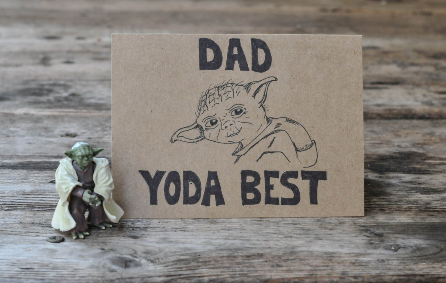 Yoda Father's Day Card dad yoda best happy by ArmyWifeArtist