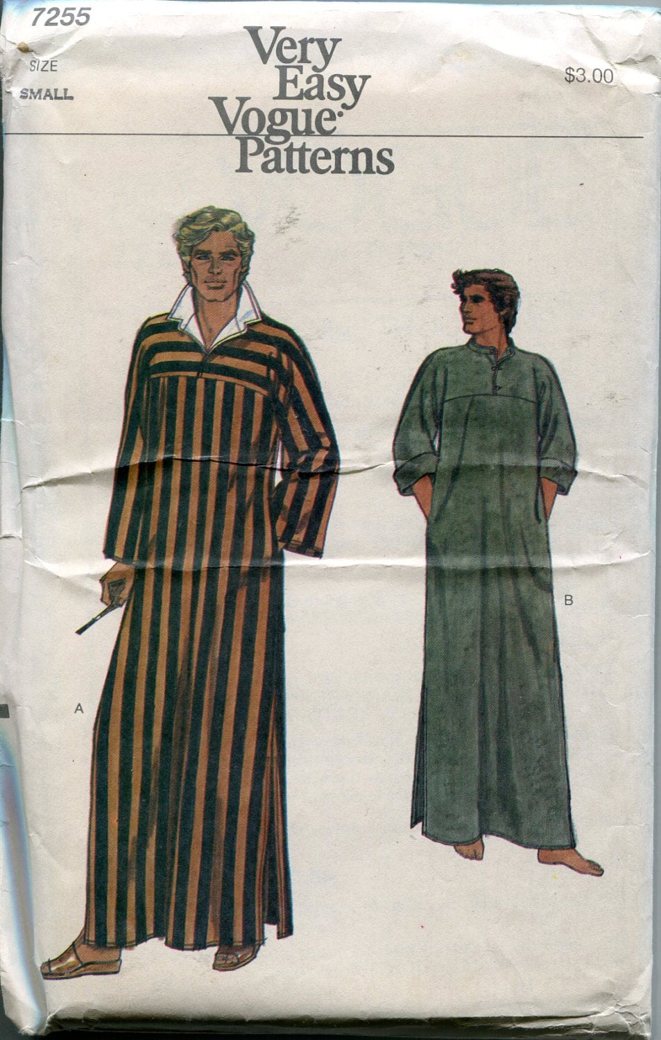 1970s Caftan Pattern Vogue 7255 Mens Robe Lounge Wear Bathrobe