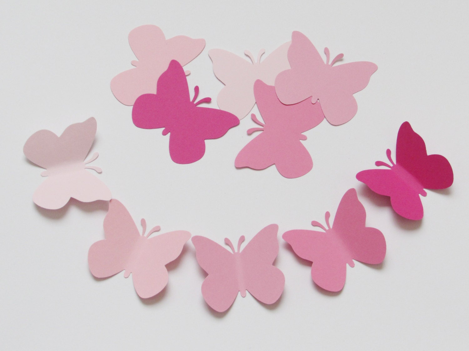 Set of 50 PINK cardstock paper BUTTERFLY die cuts size