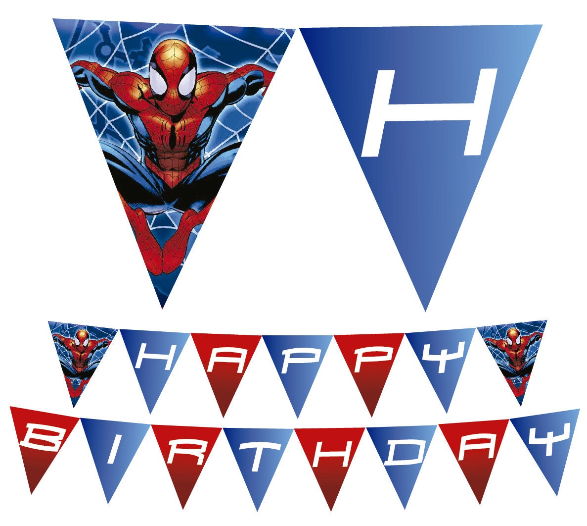 Spiderman Printable Happy Birthday Banner