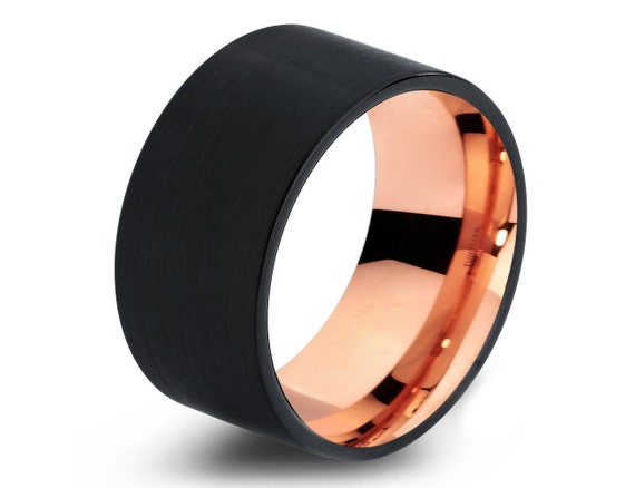 , Black Tungsten Ring, Black Men Tungsten Rings, Black Wedding Bands ...