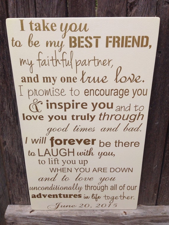 First Anniversary Gift for Him Wedding Vows Sign 1st