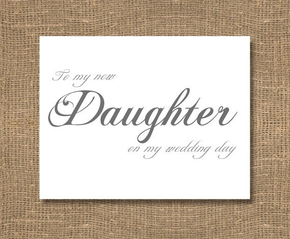 To My New Daughter On My Wedding Day Step daughter Wedding 