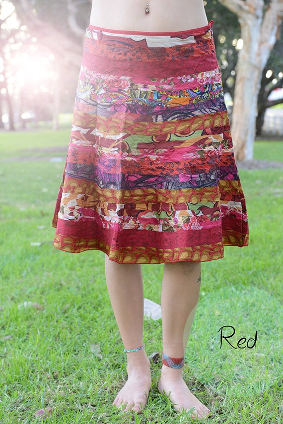 Midi Recycled Skirt Cotton Midi Skirt Handmade Skirt