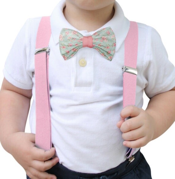 Pink suspenders Suspenders / Vintage Floral by