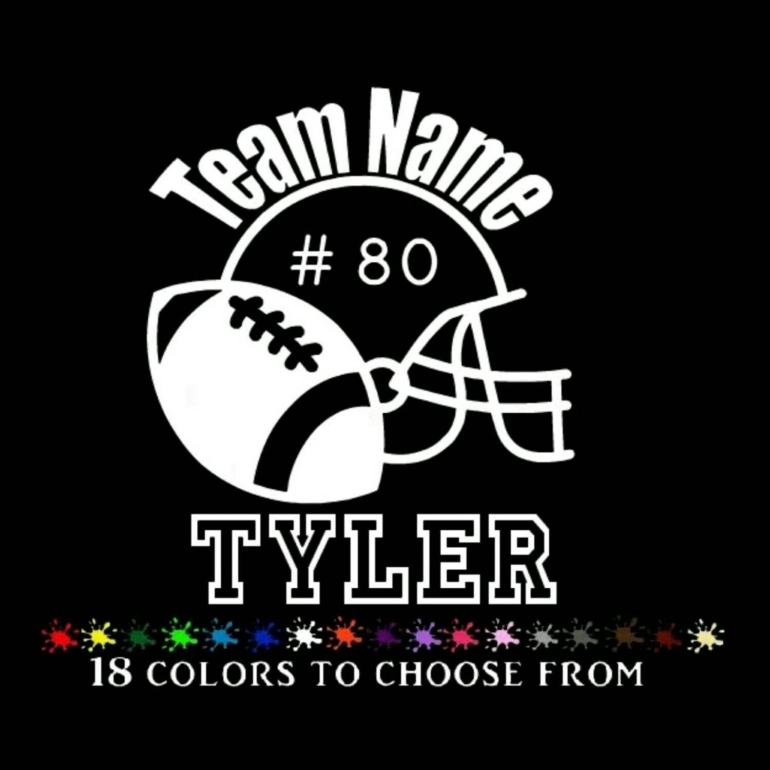 FOOTBALL personalized custom Car Decal Vinyl by justvinylit