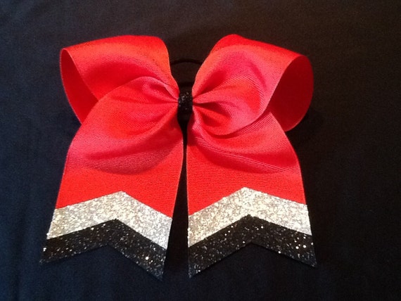 3 Cheer Bow with Glitter Tails by PizazzBows on Etsy