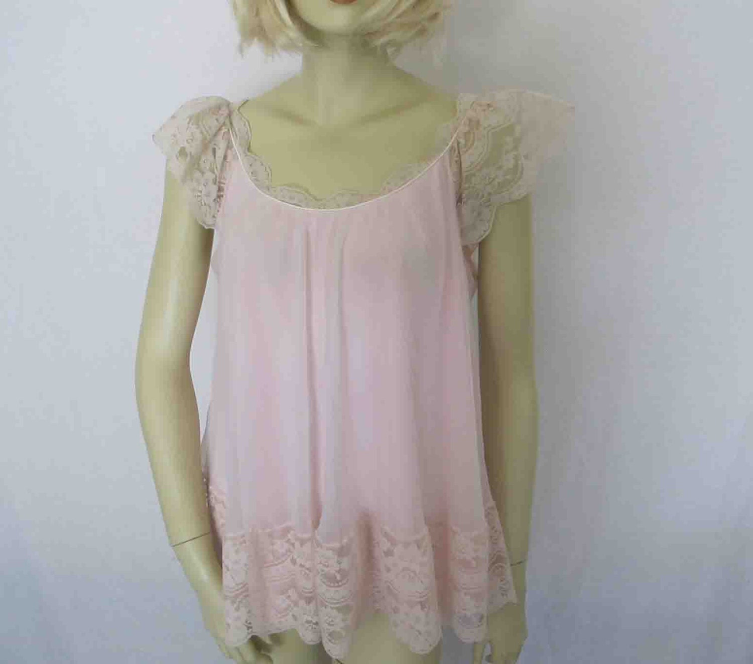 Pink Nightgown Baby Doll 1960 Nightgown Mad Men Nightgown