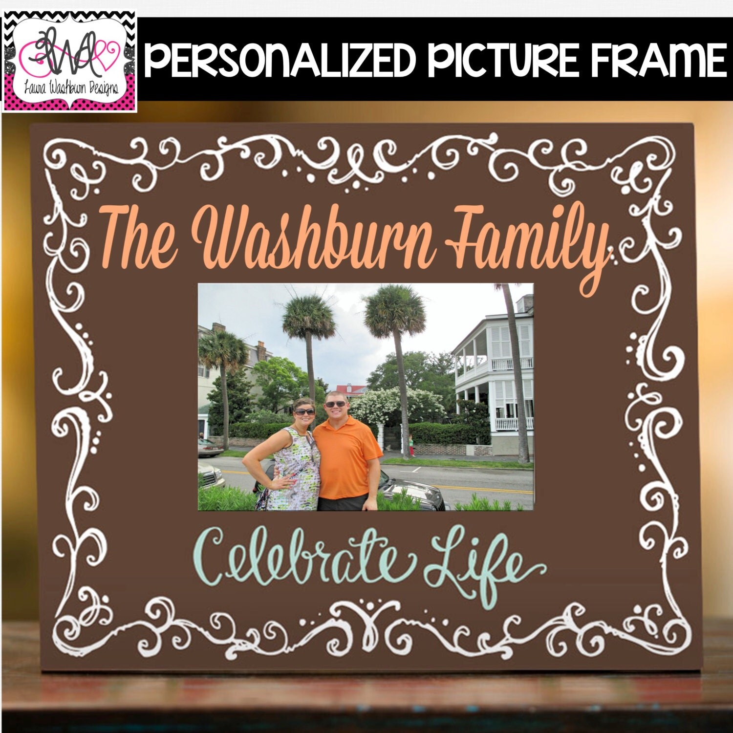 PICTURE FRAME 10x12 Personalized "Celebrate Life" Picture Frame from