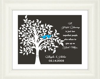 Custom Wedding Print-Wedding Gift-A perfect marriage is just two imperfect people who refuse to give up on each other-Anniversary Gift