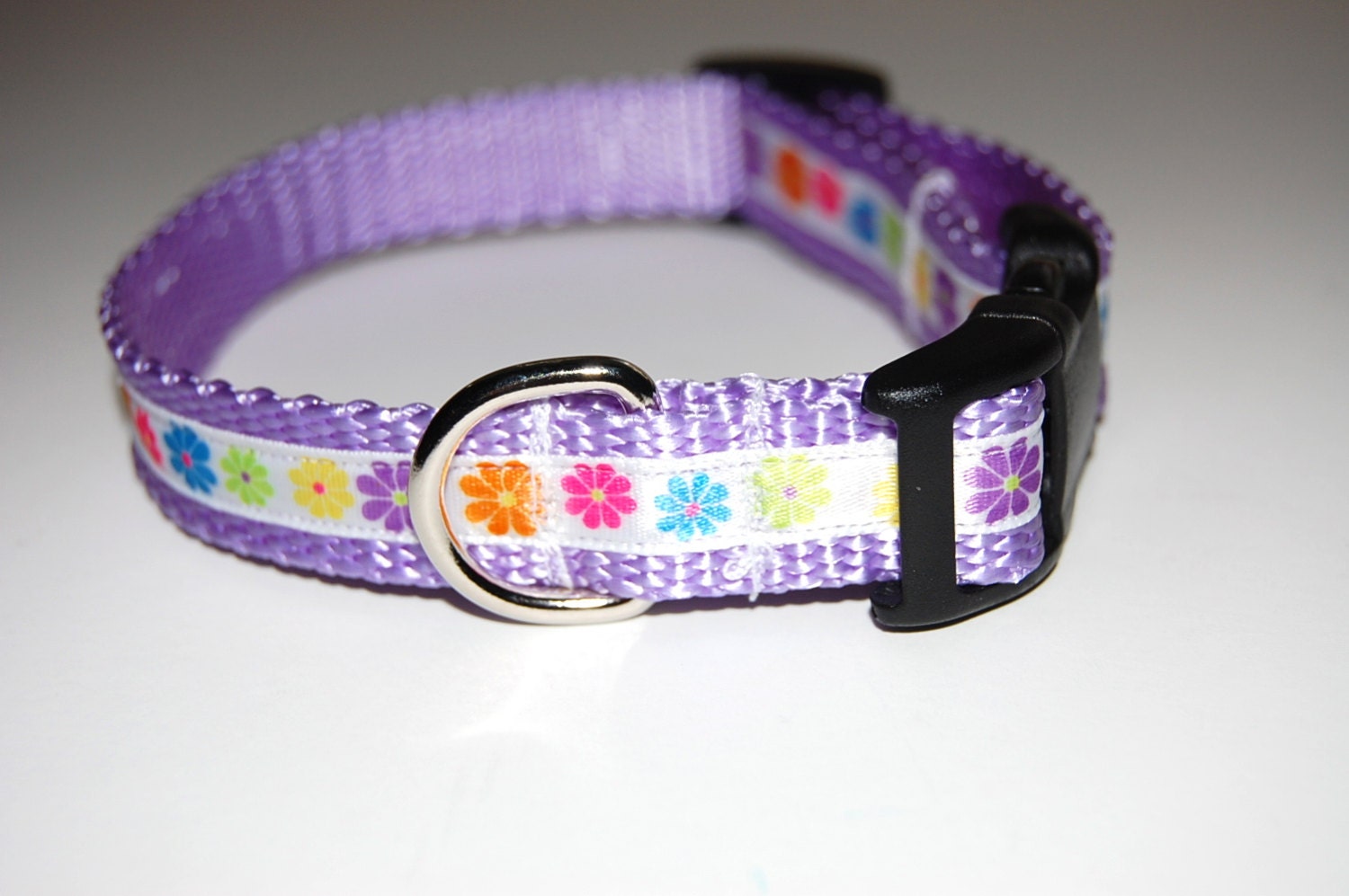 Flower Dog Collar Nylon bing Collar Pet by Sewmuchfunstuff