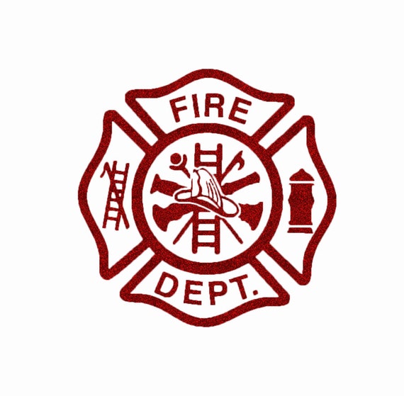 Custom fire department glitter car decal