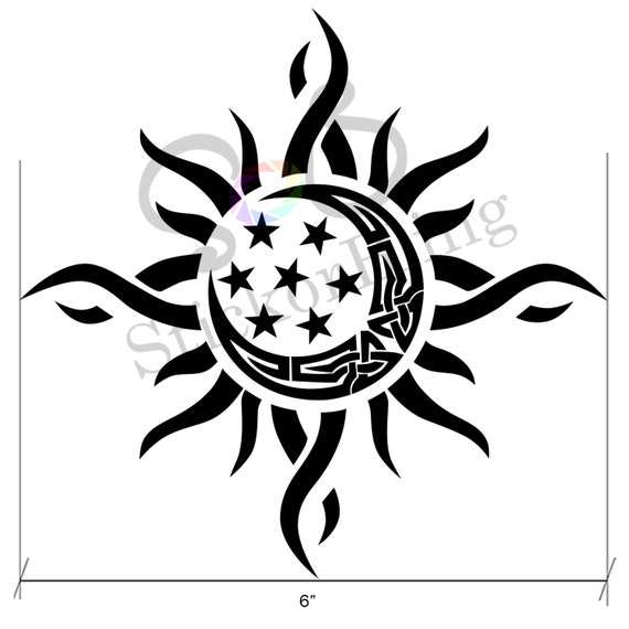 items similar to sun moon star tribal 6 quot die cut vinyl items similar to sun moon star tribal 6 quot die cut vinyl