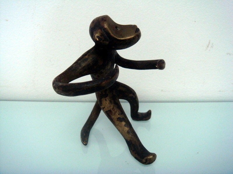 Vintage Monkey / Monkey Brass Figurine / Home Decor / Desk Accessory