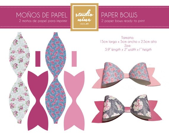Items similar to Printable Paper Bow on Etsy