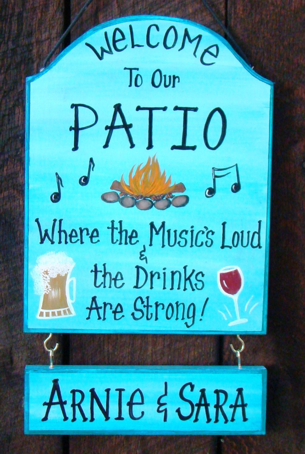 Custom Patio Backyard Sign for Home Party by CreativeDesigns77