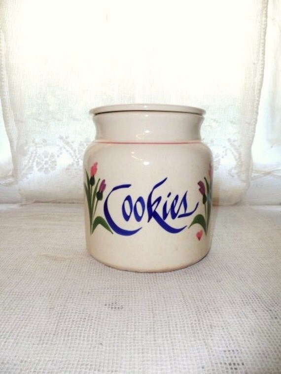 Cookie Jar Vintage Pottery Reversible Country Crock with