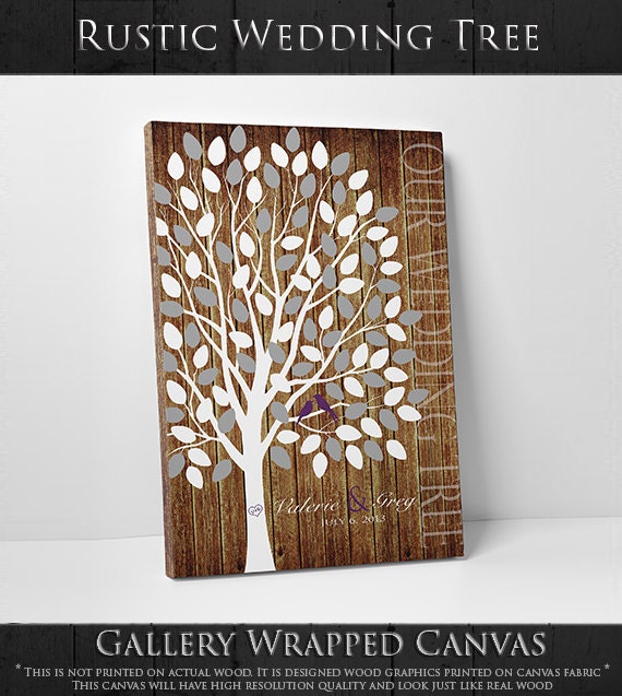 Wedding Guest Book Alternative // Wedding Tree // Stretched Canvas // Fits 55-150 Signatures // 16x20 Inches // FREE SHIPPING by WeddingTreePrints