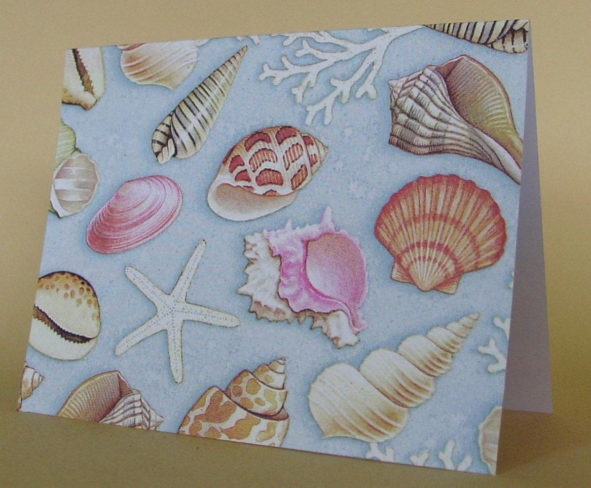 Seashell Note cards by PaperOwlArtists on Etsy