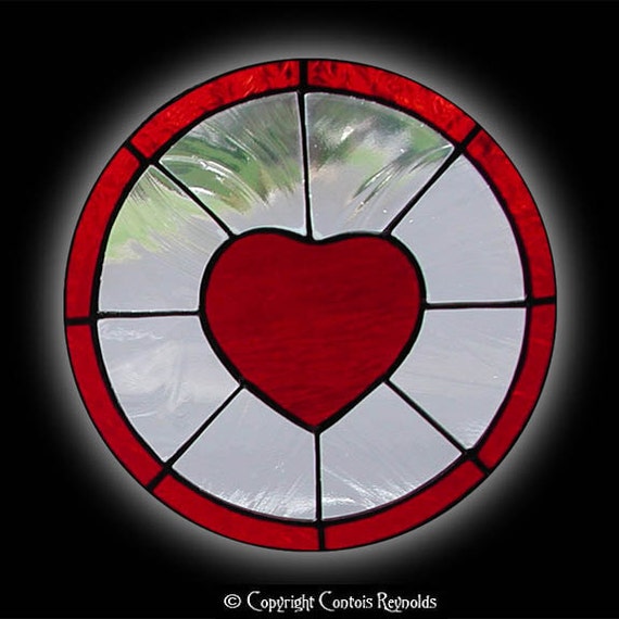 Radiating Heart of Love Stained Glass Art by StainedGlassMagic