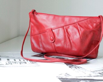 Cherry Red Leather Handbag