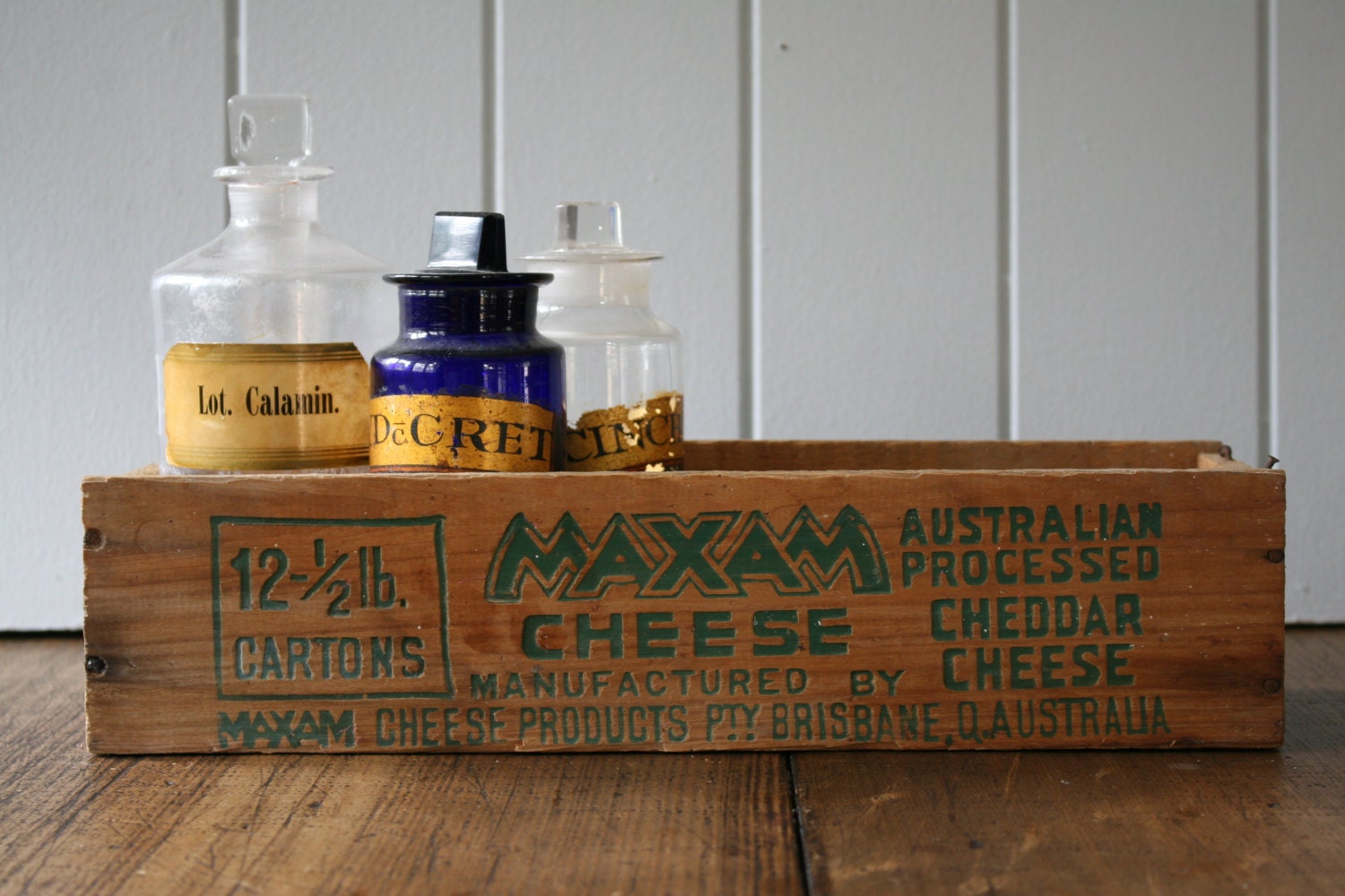Maxam Cheese Box Australian Wooden Crate for Display or Storage Cool