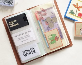 PVC Pouch & Card Holder for Midori Travelers Notebook / Moleskine Cahier Pouch / A5 size journals