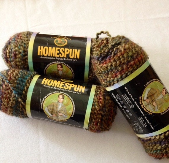 3 Skeins Lion Brand Homespun Yarn Color Prairie   Il 570xN.789916904 G838 