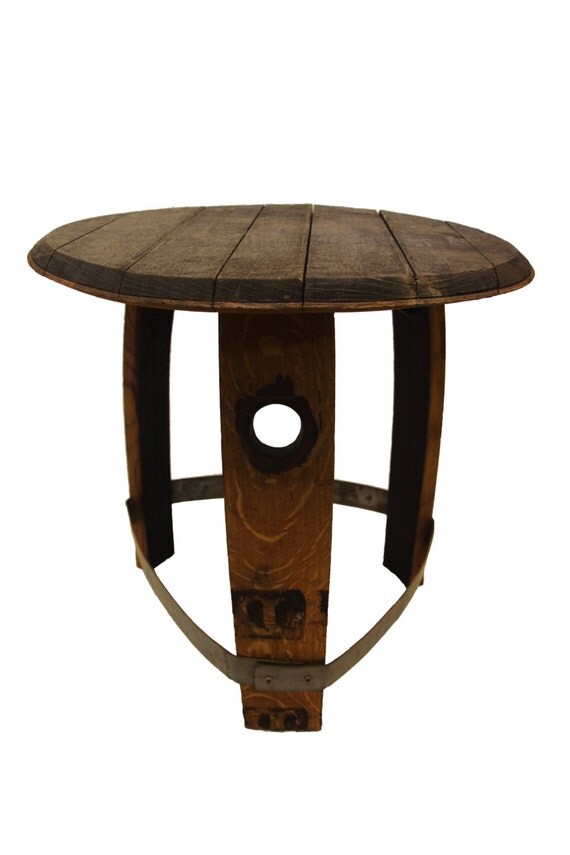 barrel patio side table