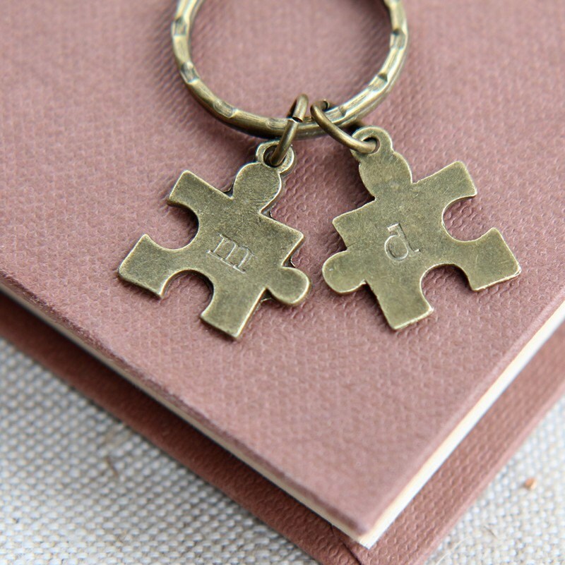 Puzzle keychain Puzzle Keyring Double Puzzle by JKWaccessories