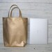 SALE ///Gold Medium-Small Soft Leather Tote Bag. by BrauvalStock
