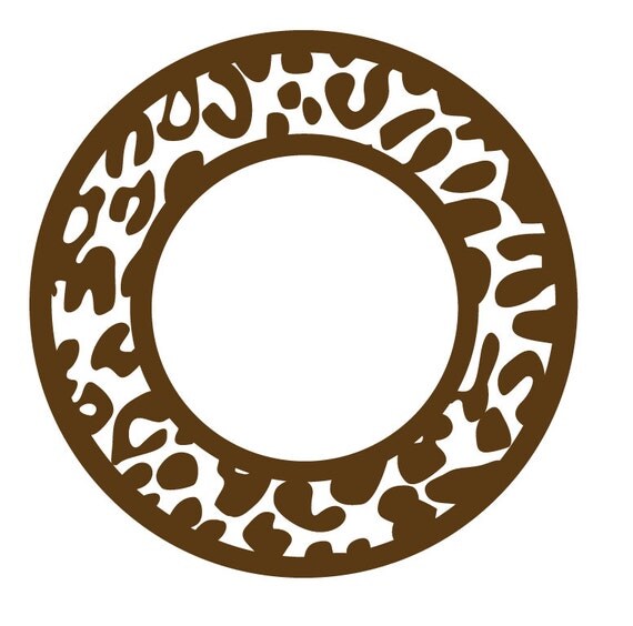 Download Leopard Monogram Frame File for Cutting Machines SVG and