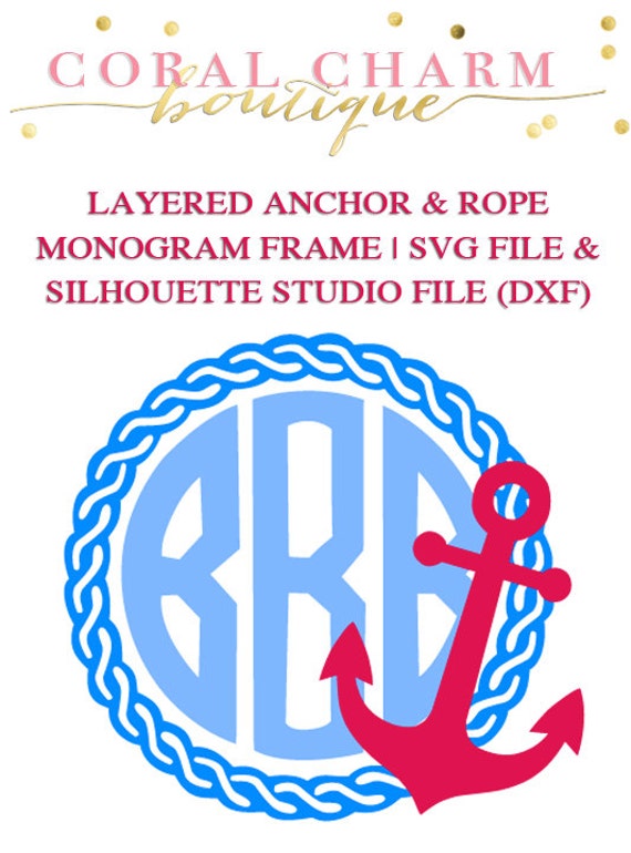 Download Layered Anchor Rope Monogram Frame File for Cutting Machines