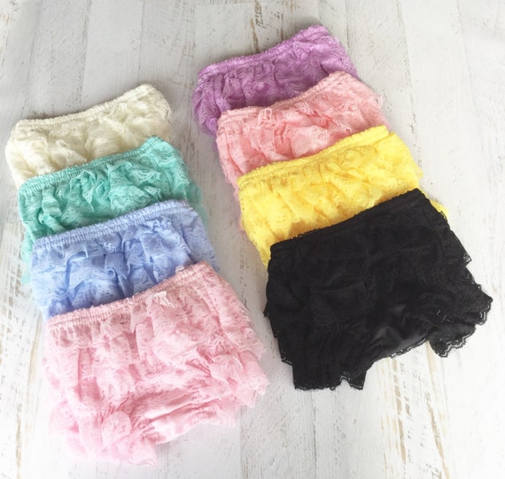 Baby Diaper Cover Lace Ruffle Bloomers Lace by NordeensBabyCouture