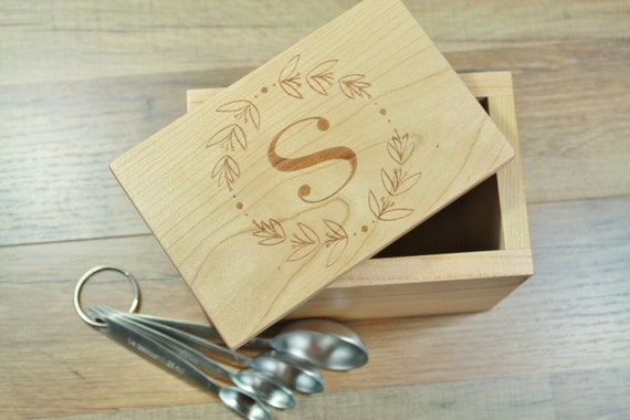 Engraved Wooden Recipe Box and Cards - Family Favorites - For The