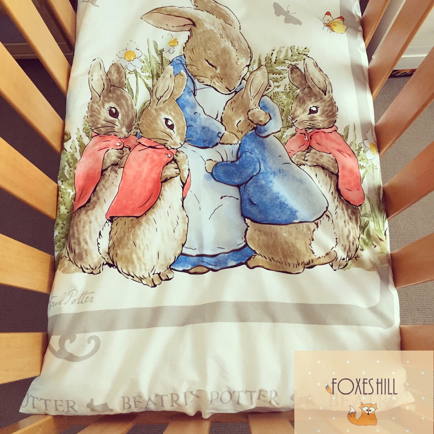 Peter Rabbit Cot Blanket by FoxesHill on Etsy