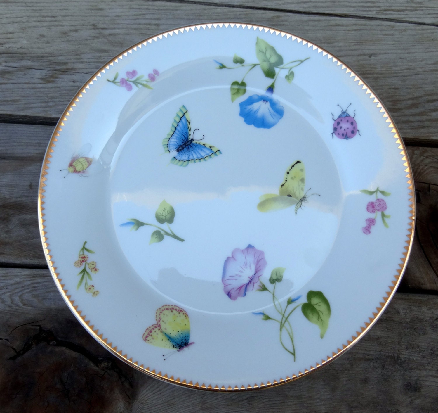 I. Godinger & Co. Morning Glory 4 Dessert Plates Salad