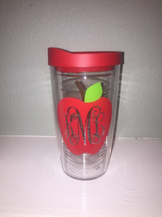 Custom Monogram Apple 16 oz Tervis Tumbler with Lid